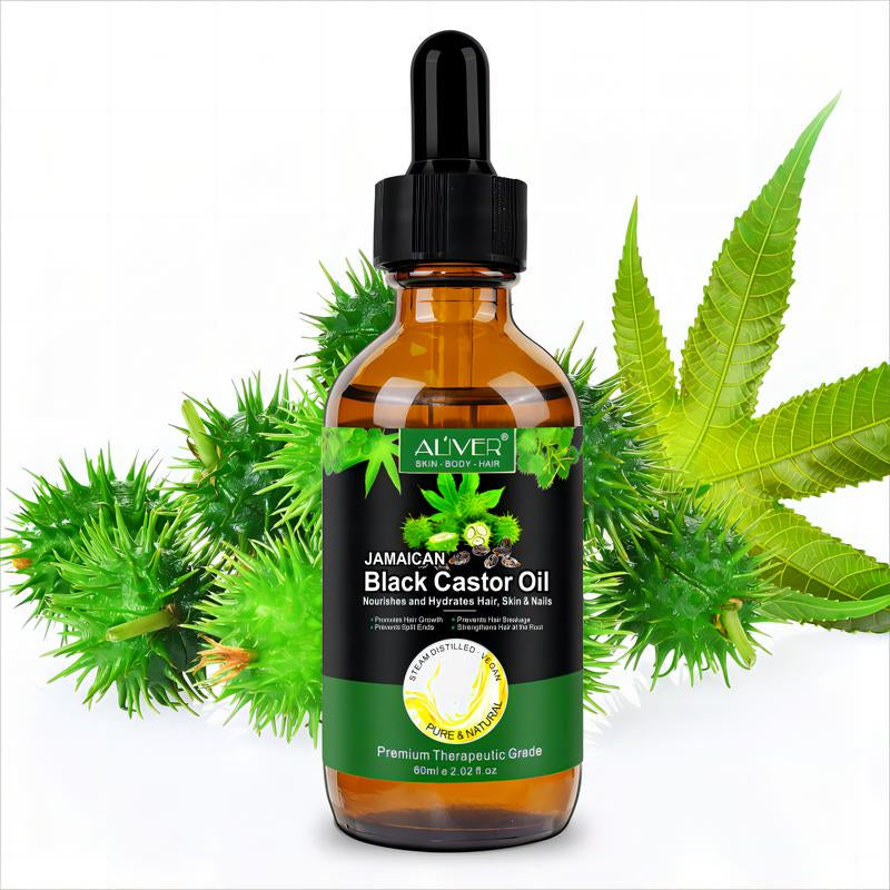 【Live】【200K+ Sold】Aliver Jamaican Black Castor Oil (60Ml), Skincare Massage Oil with Castor Oil Pack