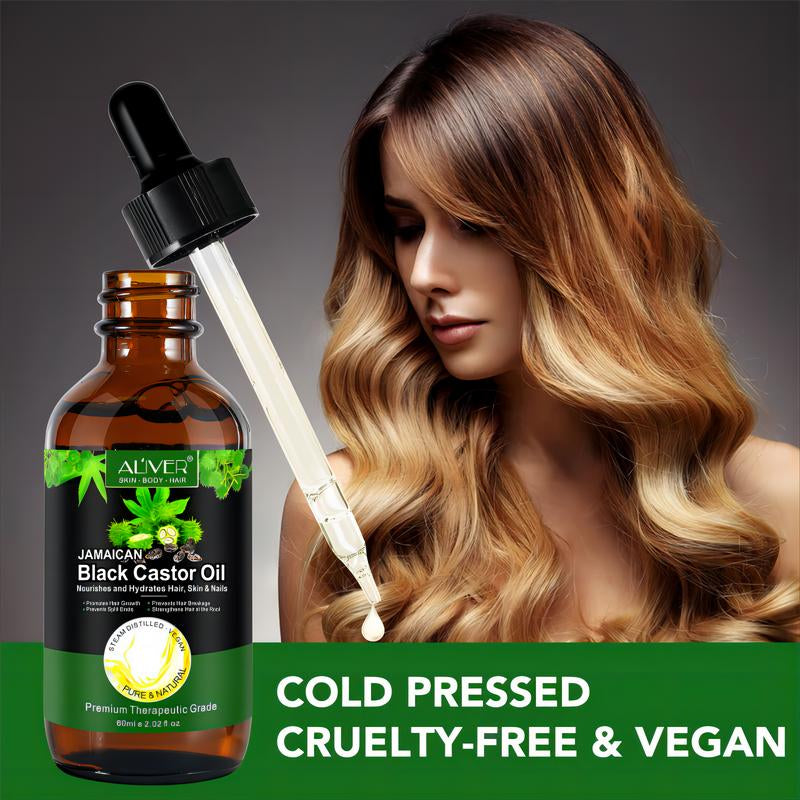 【Live】【200K+ Sold】Aliver Jamaican Black Castor Oil (60Ml), Skincare Massage Oil with Castor Oil Pack